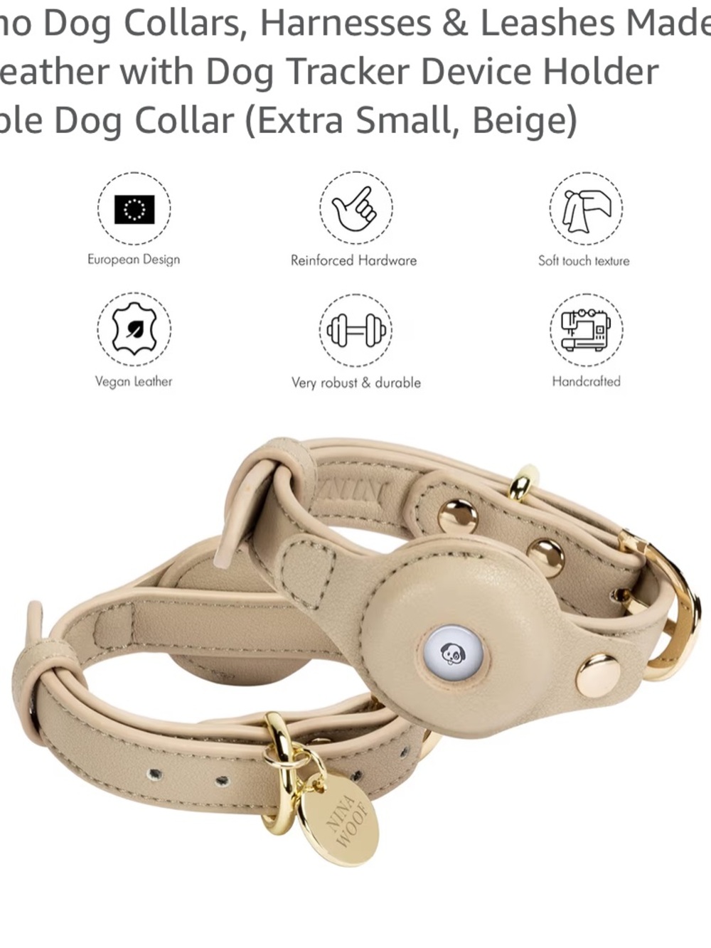 NINA WOOF Dog Collar with Air Tag